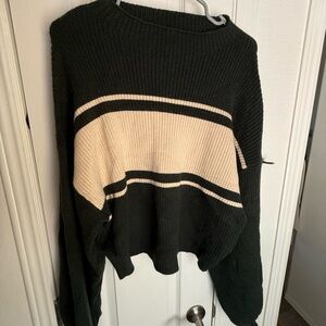 Gilli green and Cream Crew Neck Sweater